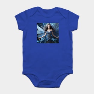 Enchanting Fairy with Blue Eyes and Flowing Dress Baby Bodysuit